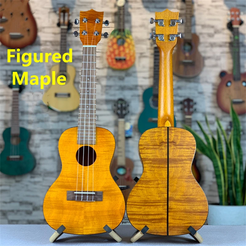 

Ukulele 23 Inch Figured Maple Concert Matte No Logo Electric Mini Acoustic Guitar 4 Strings Ukelele Guitarra Musical Instrument