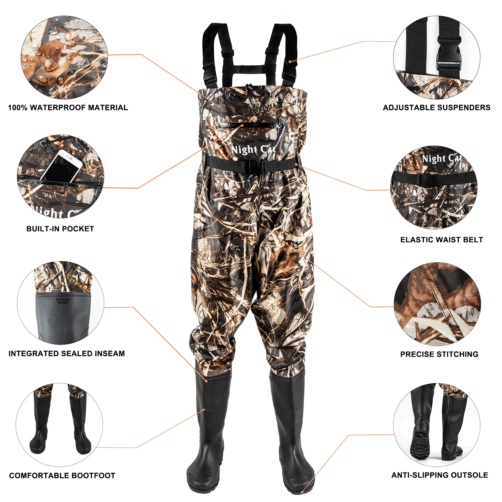 Imagem -06 - Nylon Impermeável e Pvc Waders para Pesca Chest Wader para Homens Caça Bem