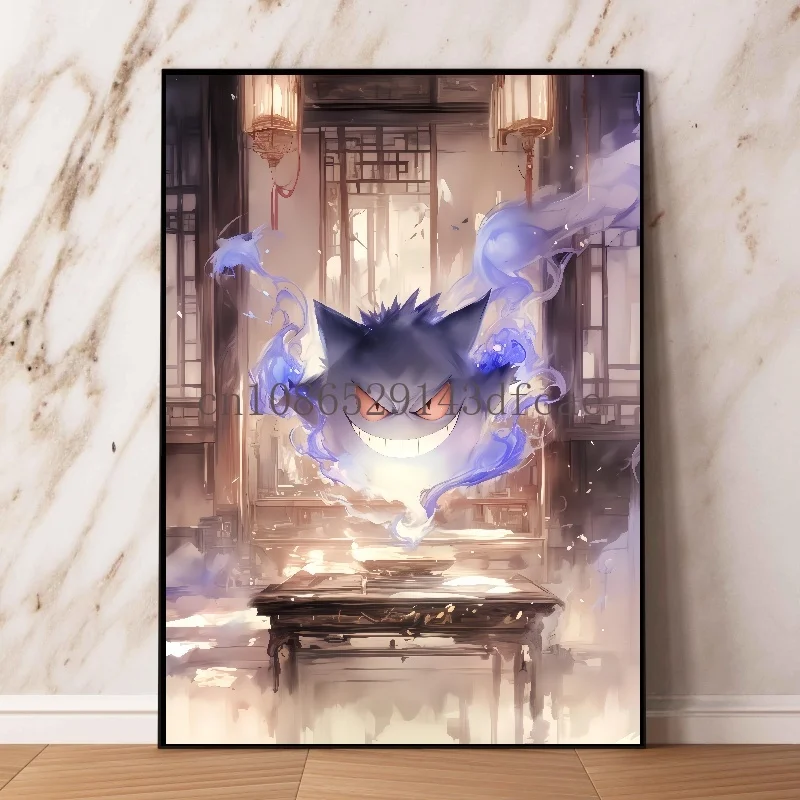 Classic Anime Pokemon Canvas Painting Pikachu Charizard Bulbasaur Poster Print Watercolor Wall Art Picture Home Decor Kids Gifts