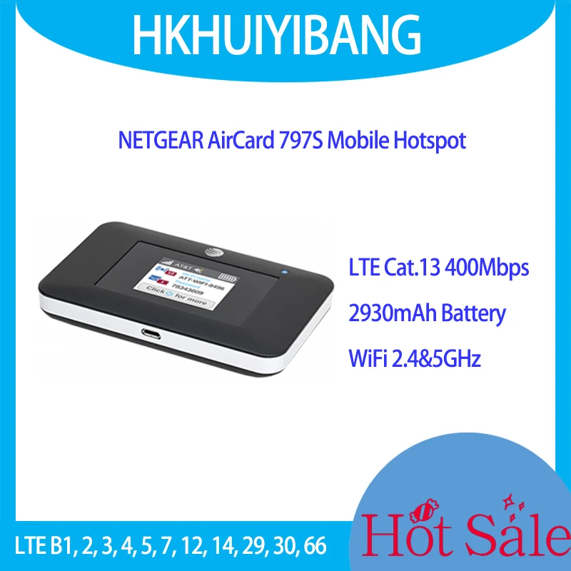 

Разблокированная Мобильная точка доступа NETGEAR AirCard AC797S 4G LTE 400 Мбит/с Cat13 со слотом для Sim-карты 2,4/5 ГГц двухдиапазонный 4G Карманный Wi-Fi роутер