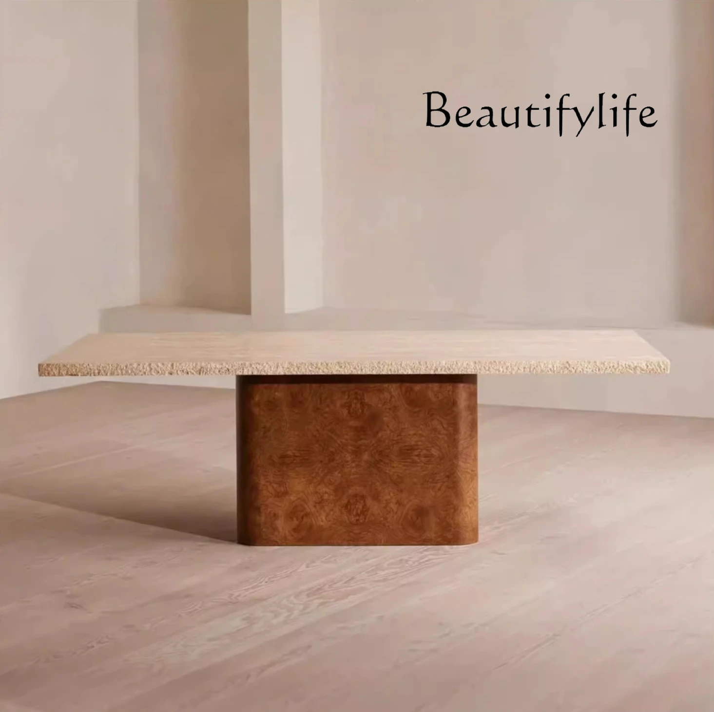 

She Italian minimalist designer natural travertine dining table medieval office rectangular negotiation table