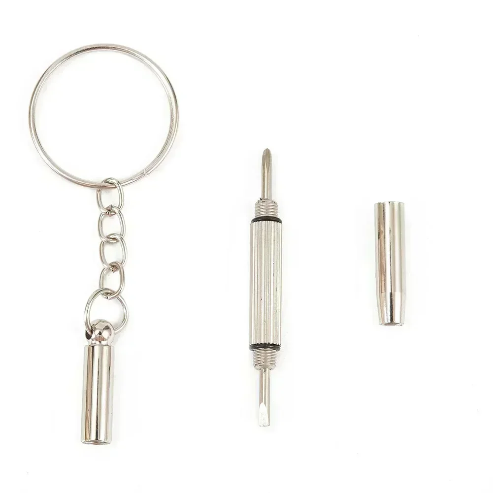 2PC Mini 3in1 Screwdriver Glasses Phone Watch Repair Tool Keyring Keychain Herramientas Parafusadeira Destornillador