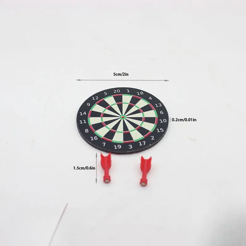 New 1/12 Scale Dollhouse Miniature Magnetic Dart Sports Plate Mini Wall Decoration For Doll Accessories Toys