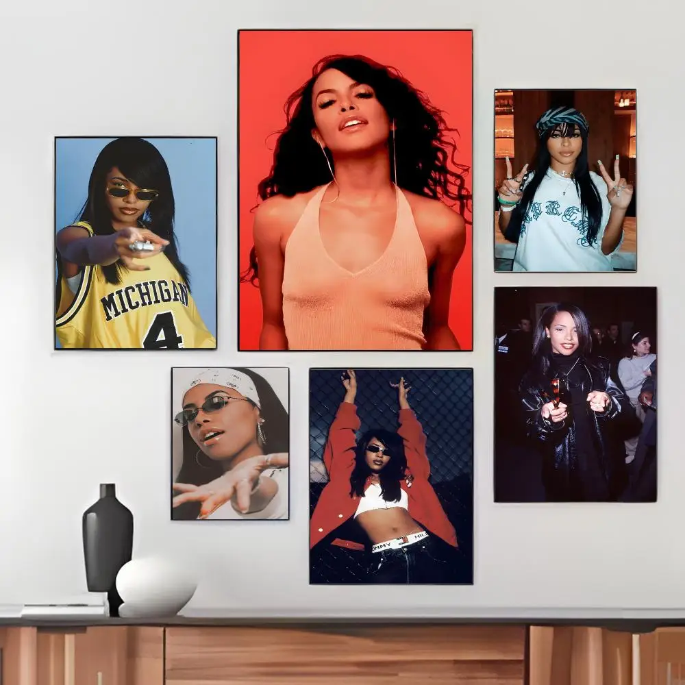 Singer A-Aaliyah Poster Pegatina artistica HD autoadhesiva impermeable para salon dormitorio