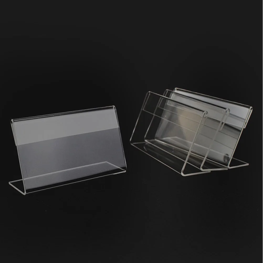 

20Pcs Mini Acrylic Business Card Holders Desktop Price Tag Rack Sign Display Stand Price Label Holder Sign Holder