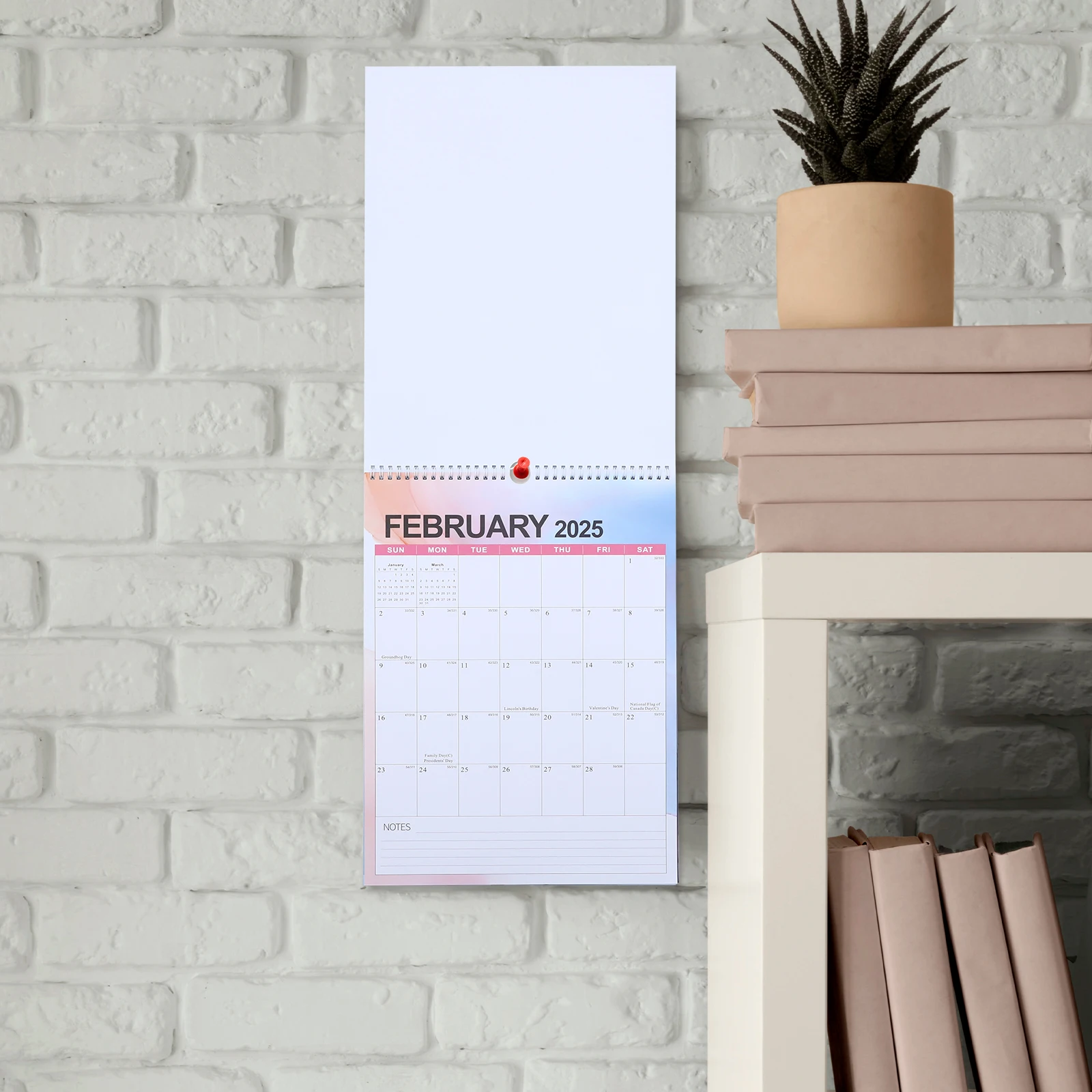 

English Coil Wall Calendar for Home Office Hanging 2025 Monthly Holiday Planner Clear Printed Paper Family Schedule