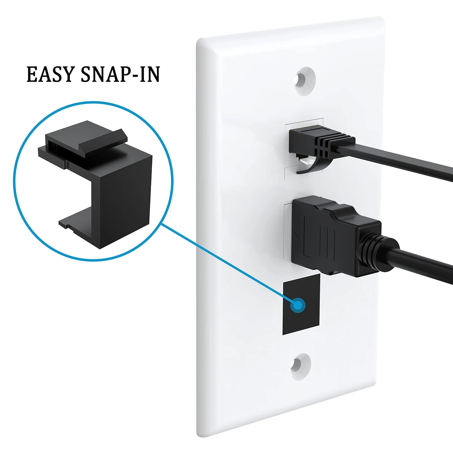 ZoeRax 30-Pack Blank Keystone Jack Inserts for Keystone Wall Plate and Patch Panel