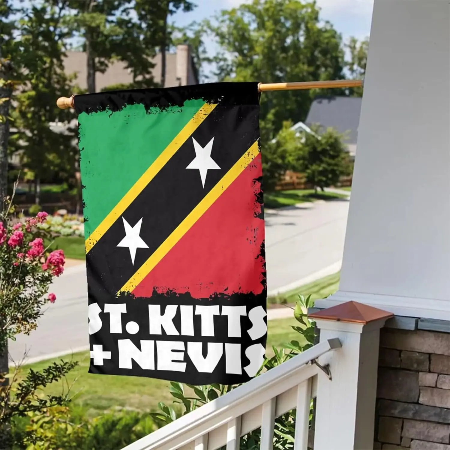 St Kitts and Nevis National Flag 12 x 18 Inch Garden Flags Double Sided Seasonal Holiday Banner for Outdoor Yard Porch Farmh PPZ