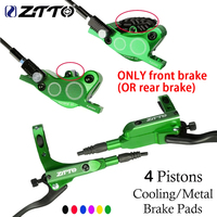 ZTTO MTB Hydraulic Brakes 4 Piston Brake Caliper M840 Left Front Right Rear Brake Pads Disc  BH59 oil needle Bicycle Components