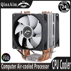 Chłodzony powietrzem chłodnica QIUzAim am4 2. rura cieplna Procesor komputerowy Wentylator procesora Odpowiedni do montażu LGA115x 1200 1700 1356 1366 am5
