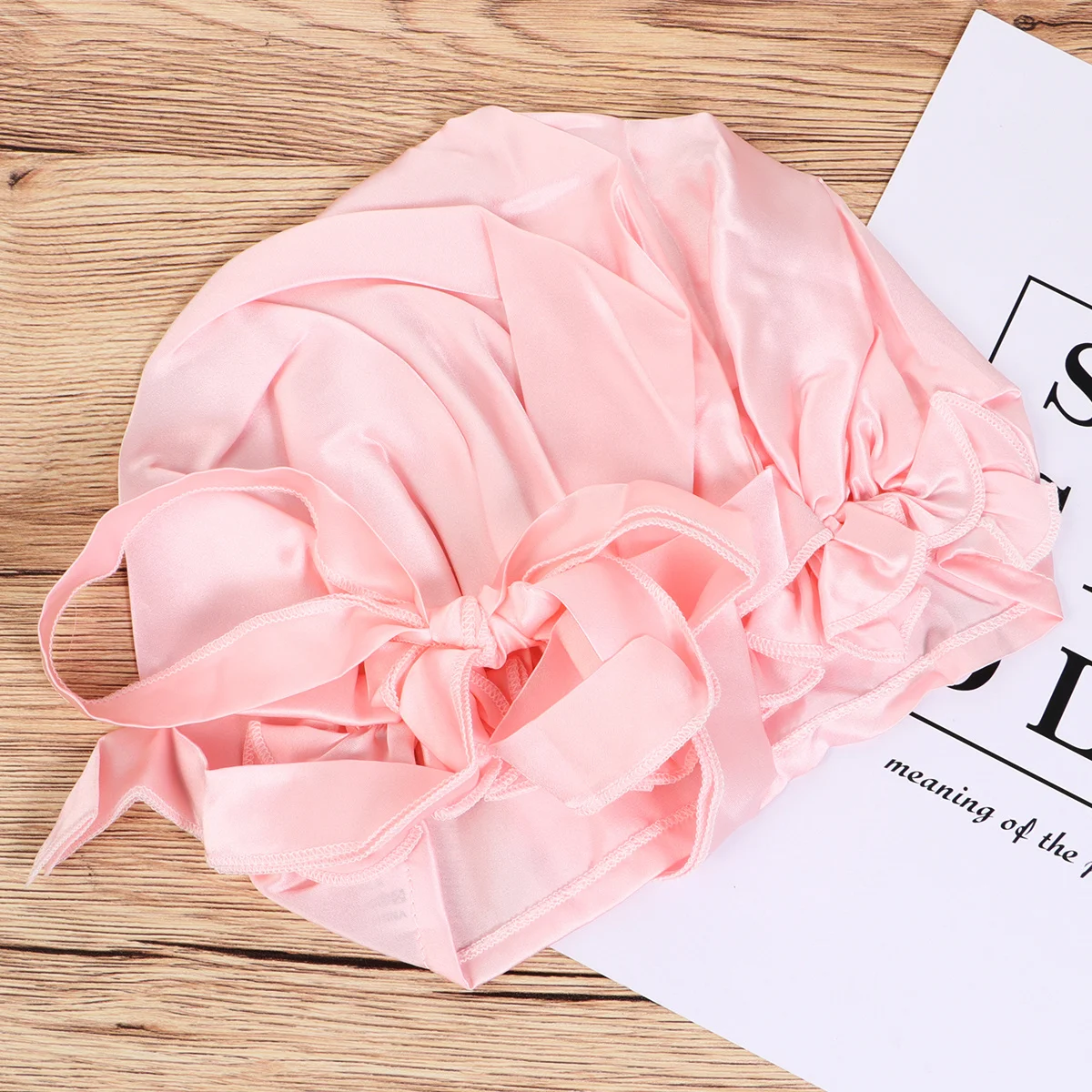 

Silk Satin Bonnet Hair Wrap Sleep Women Adjustable Travel Caps Durability Bowknot Design Protect Hair Neat Long Lasting