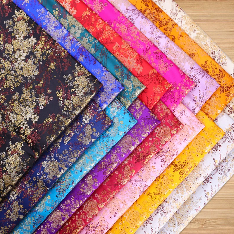 300/500cm Chinese Brocade Fabric with Flower Pattern Material for DIY Sewing Tang Suit Hanfu Cloth Damask Silk Clothing Fabric