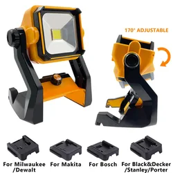 NEW Upgraded LED Work Light for Makita for Bosch for Milwaukee for Dewalt 18V 20V Li-ion Battery Outdoor Spotlight Flood Light