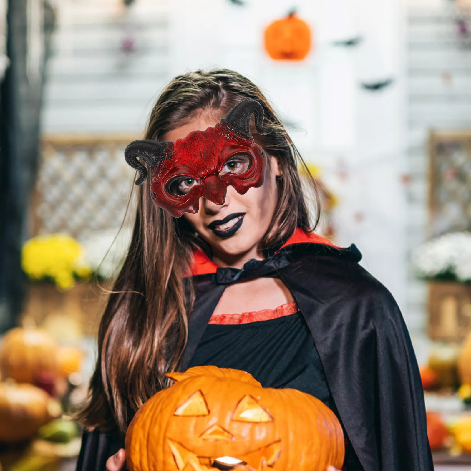 Klauw Duivel Half Gezichtsmasker voor Halloween Carnaval Pasen Cosplay Party Fun Eng Spookachtig PU Comfortabel Nieuwigheid Cadeau Horror