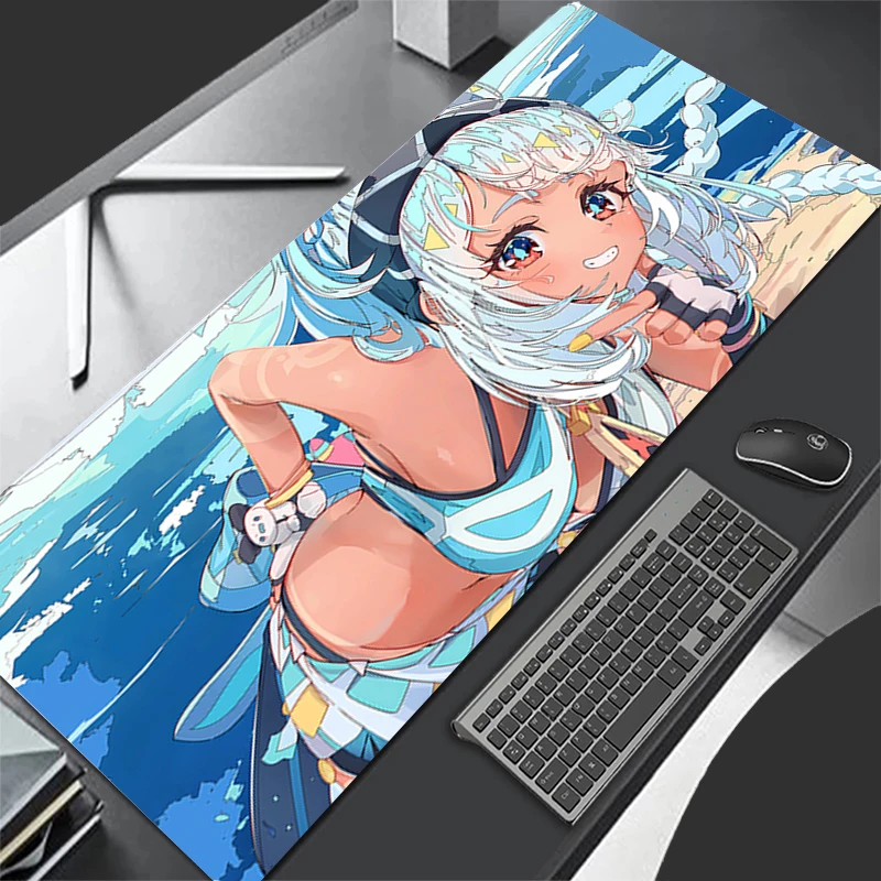 Mousepad Computer Gaming Accessories Keyboard Pad Office PC Rubber G-genshin Impact Mualani Mouse Pad Decoracion Desk Mouse Mat