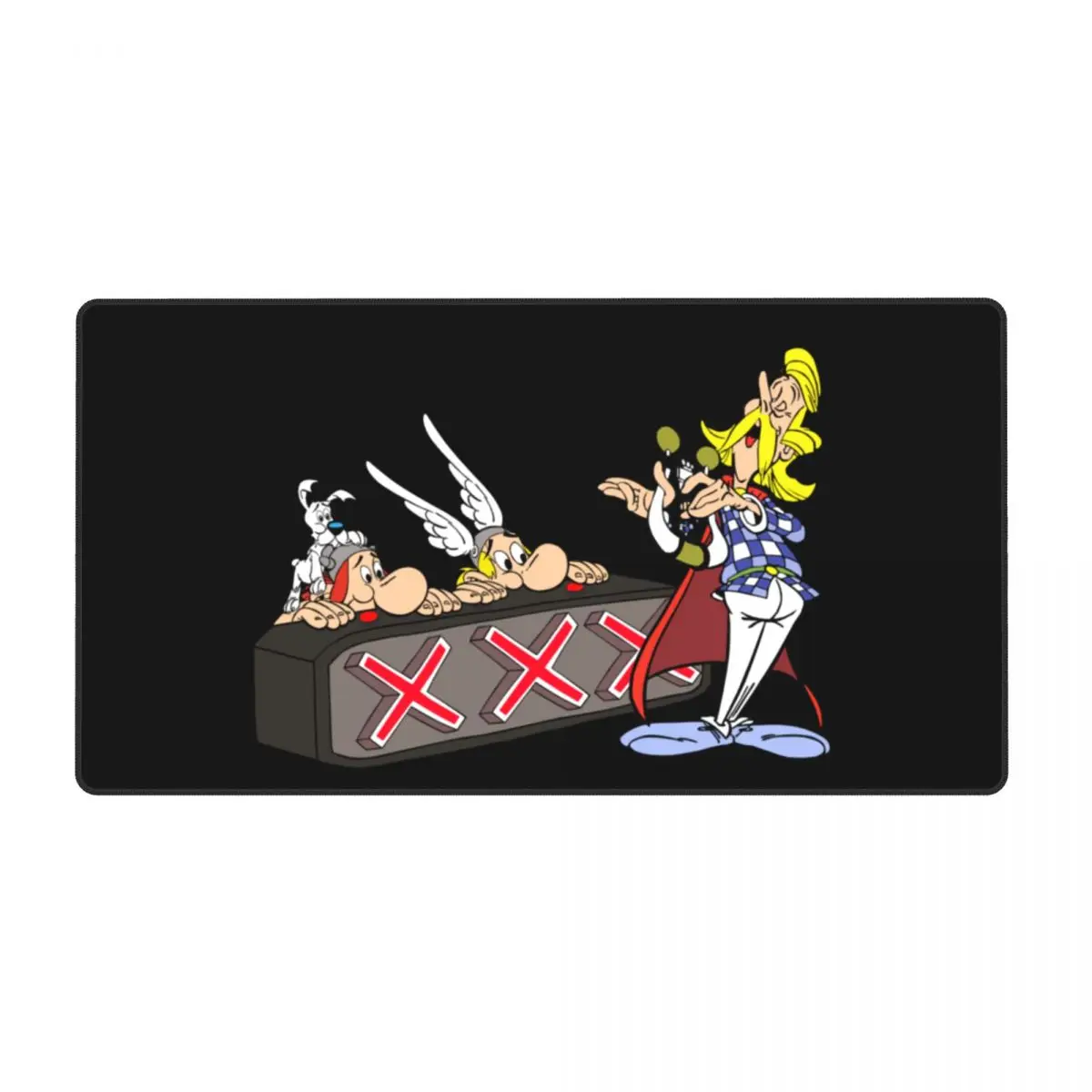 Asterix Và Obelix Miếng Lót Chuột Chơi Game Văn Phòng Thảm Cacofonix Có Được Tài Năng 80X30 Vải Mousepad Cho Máy Tính