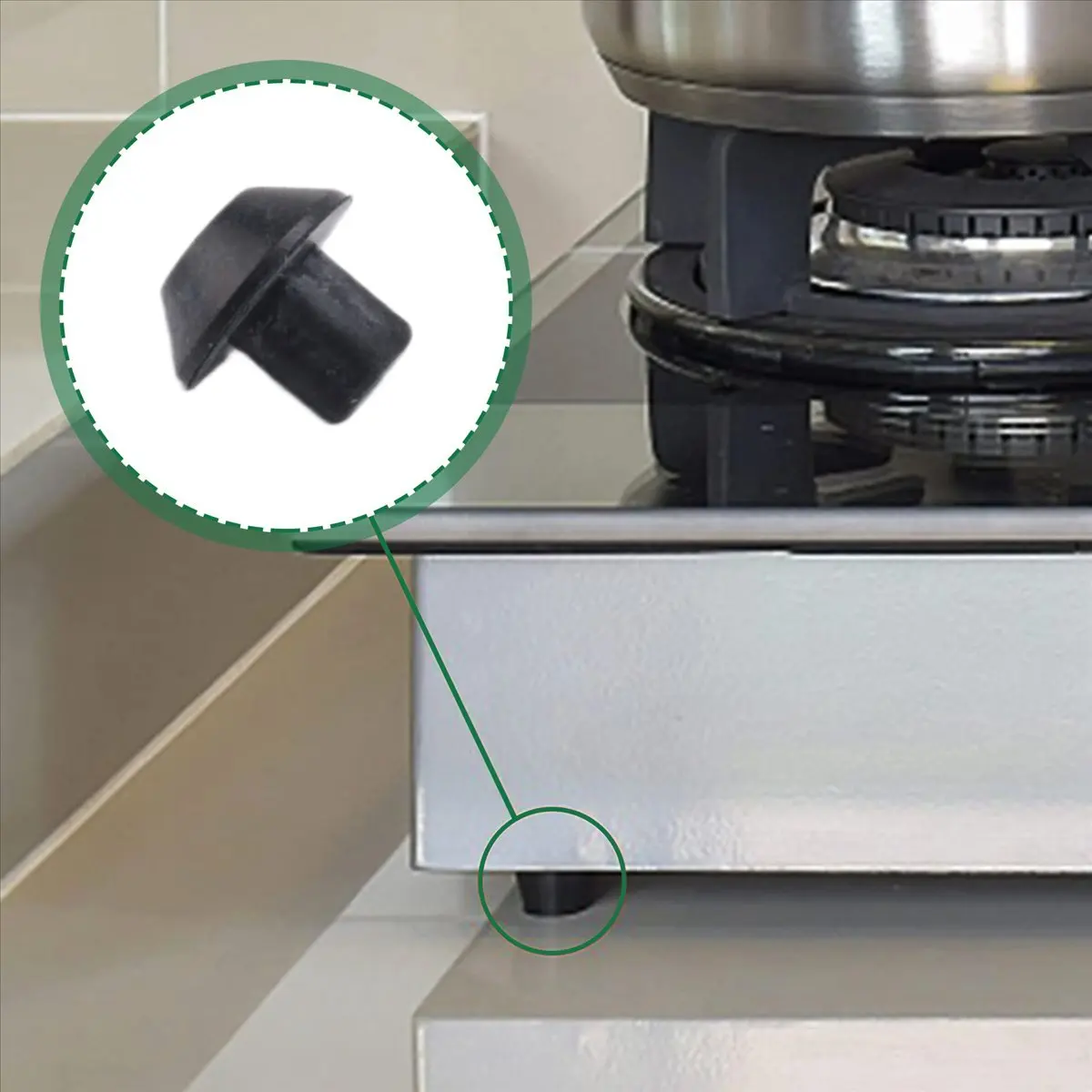 ABNQ 32Pcs WB2K101 Range Burner Grate Rubber Feet Kit Compatible with Ken-More Stove Grate Bumpers Replace , 247410