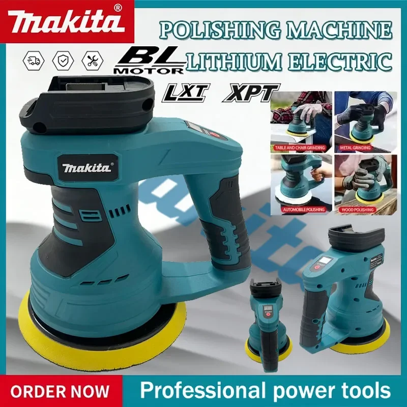 

Makita 8-ступенчатый регулируемый автоматический беспроводной автомобильный полировщик, электрический восковой шлифовальный инструмент для уплотнения глазури, перезаряжаемый полировщик