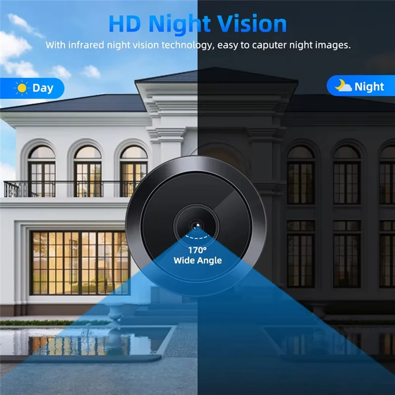 THIVN-Tuya Smart Life Home Digital Viewer Peepholes Door Camera Eye 2.4G/5G Mini Camera Tuya Smart Peepholes Door Camera