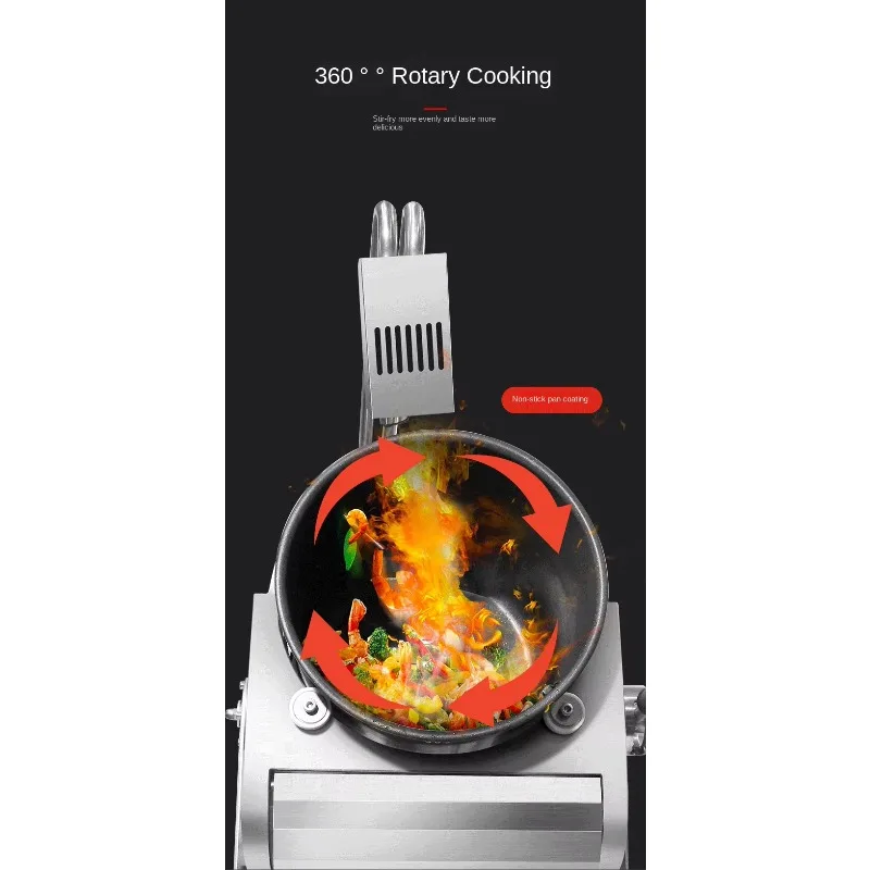 Full-automatic Intelligent Luxury Commercial Cooking Machine 304 Stainless Steel High Efficiency Gas/Electric Easy