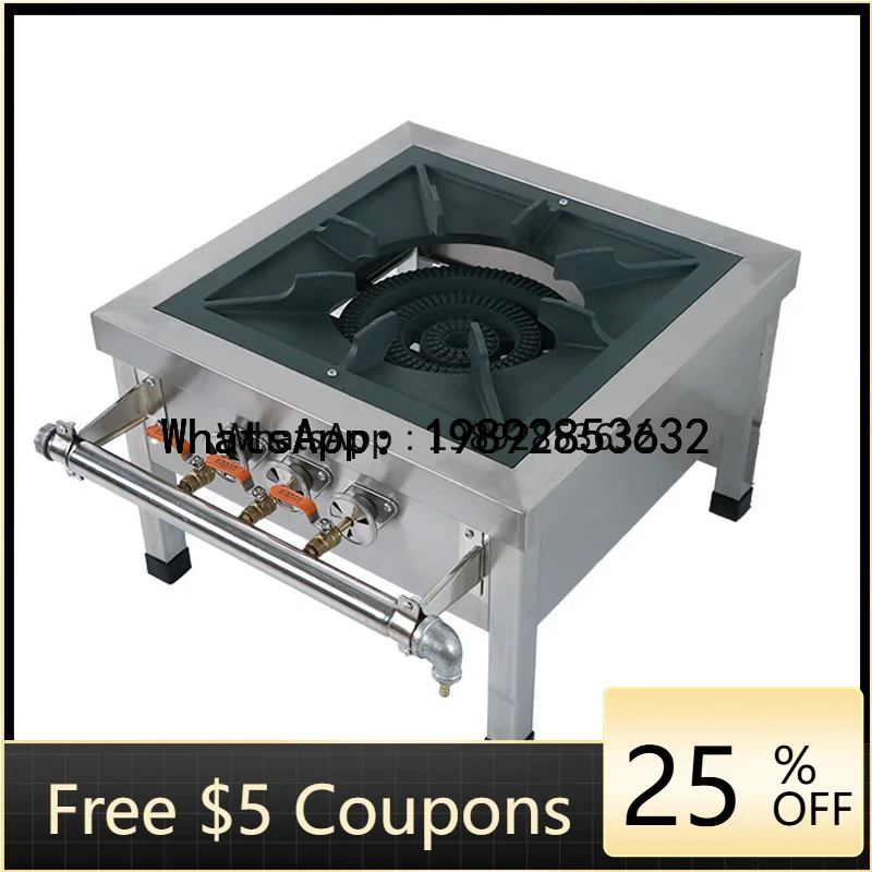 A1     Energy-saving Gas Liquefied Gas Low Soup Stove Kitchen Braised Meat Single Double Head Short Foot Commercial Gas Stove