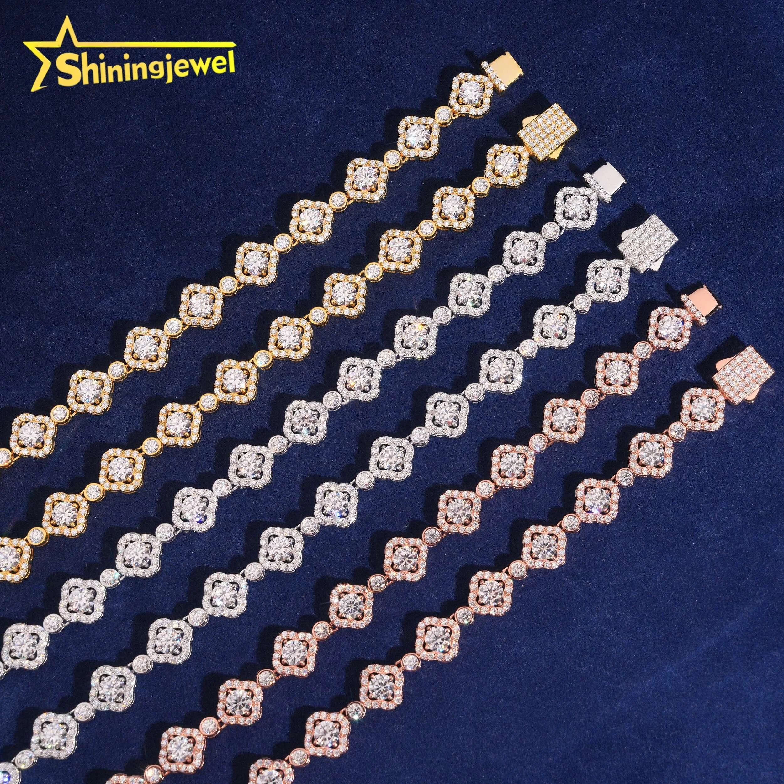 Jewelry Silver 925 Fashion Iced Out Gold Plated GRA Certificate Pass Diamond Tester Moissanite Chain Necklace..