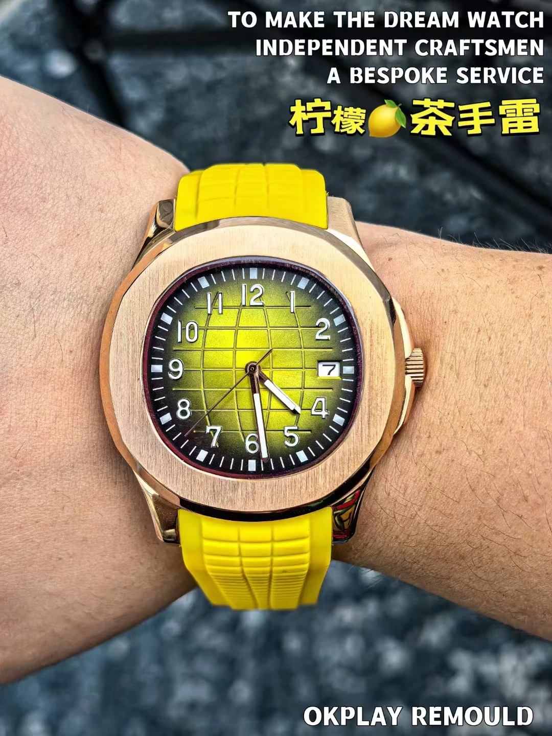 OKPLAY Mannen Automatisch Horloge 42mm Aangepaste Gemodificeerde Mechanische Horloge 10ATM Waterdichte Lichtgevende NH35 Datum Rubberen Band