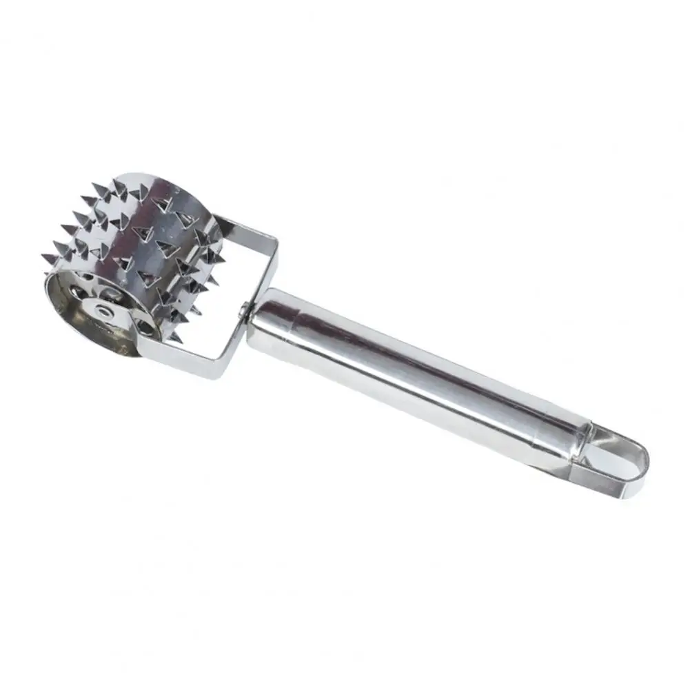 Pizza Dough Roller Tenderizer Stainless Steel Meat Tenderizer Roller with Rotating Handle for Steak Chicken for Pizza for Meats