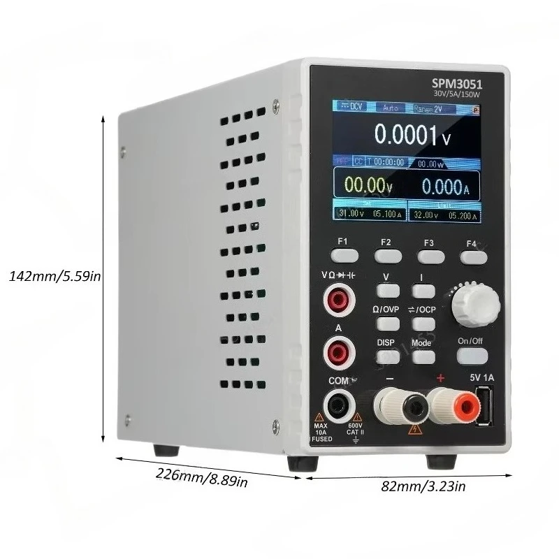 Programmable DC Power Supply, CV CC Switching Power Source with Multimeter for Maintenance