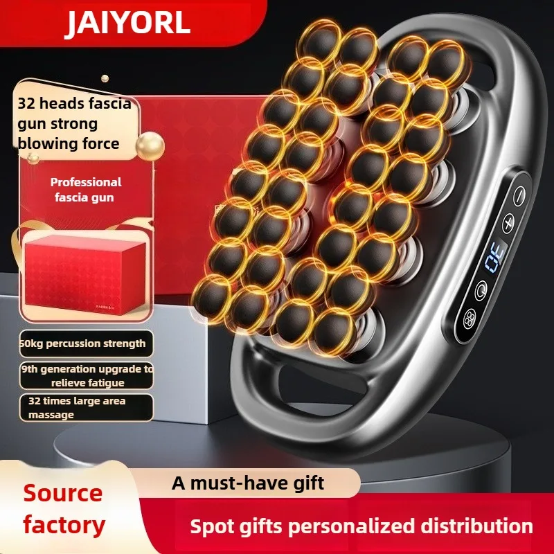 

32 Massage Heads Massage Gun Deep Tissue Muscle Professional High Quality Wireless Frequency Vibration Red Light Masajeador