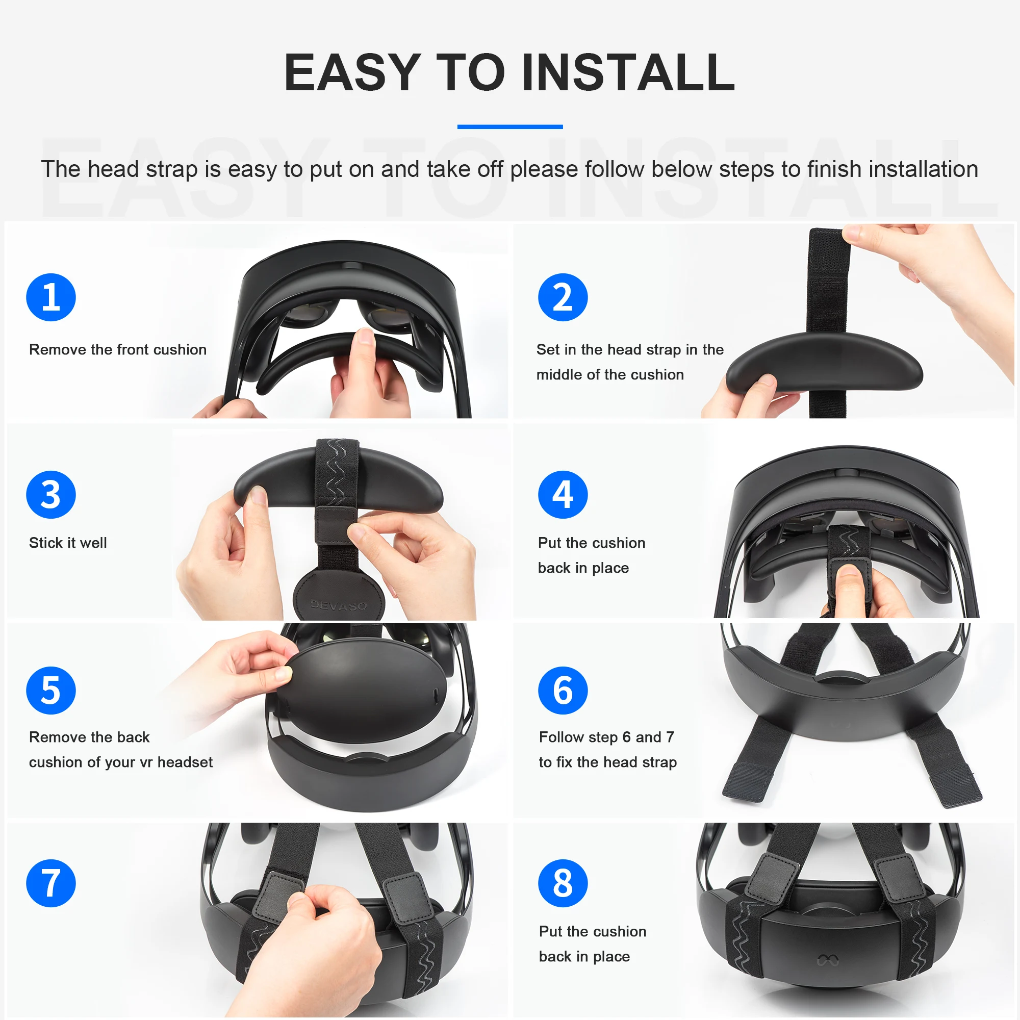 Headband for Meta Quest Pro VR glasses Portable quick-detachable comfortable adjustable Y-shaped headband