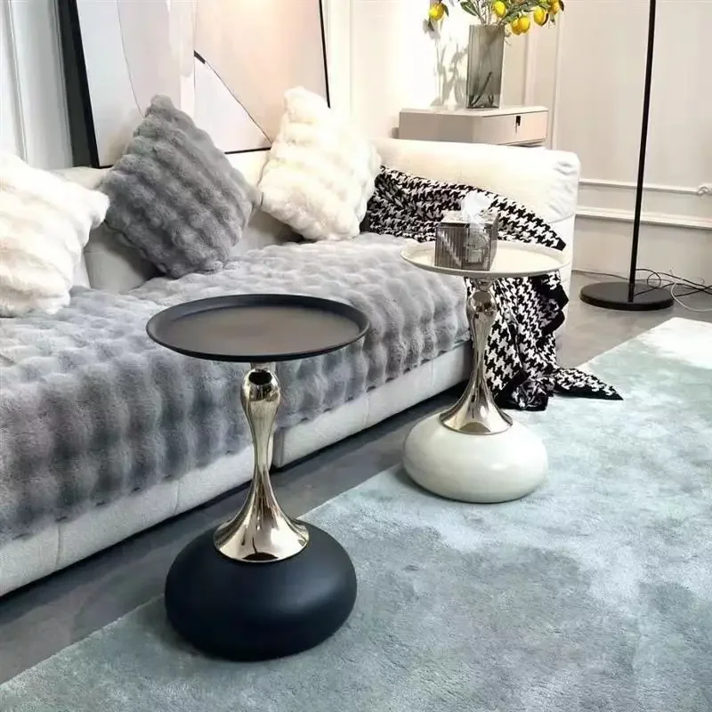 Unique Round Coffee Table Small For Sofa Corner Metal Round Coffee Table Heat Insulation Side Black Table Basse Home Furniture