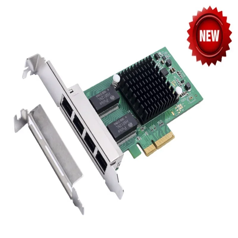 

PCI-Express X4 4 Port Gigabit Ethernet Controller Card Intel I350-AM4 Chipset Support low profile bracket PCIE to 10/100/1000Mbp
