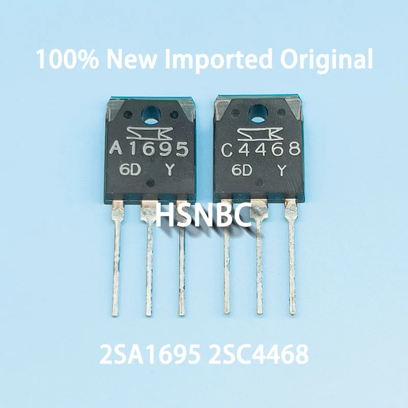 2Pairs(4Pcs)/Lot 2SA1695 A1695 + 2SC4468 C4468 TO-3P Silicon PNP + NPN Epitaxial Planar Transistor 100% New Imported Original