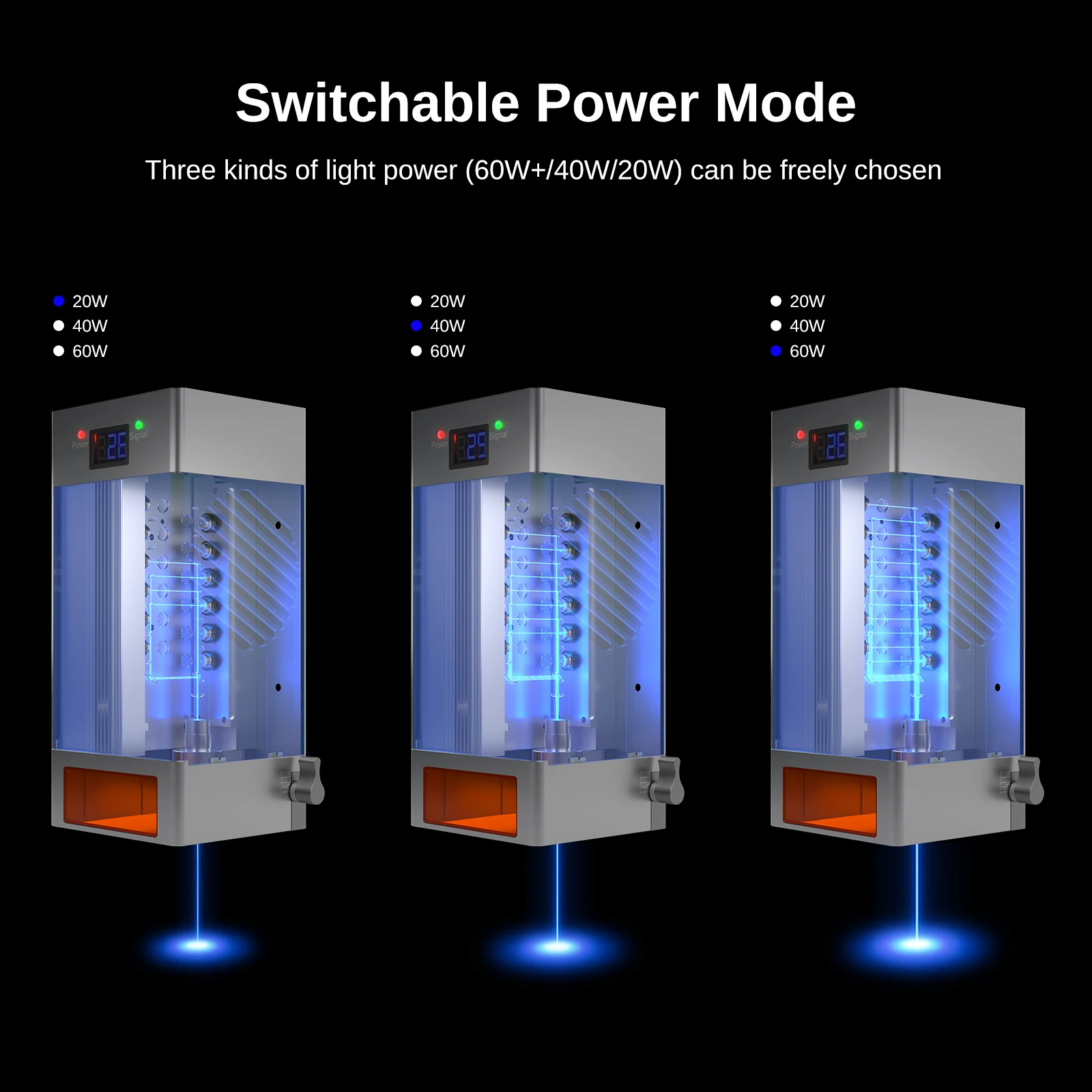 Laserboom K60 Lasermodule 60W Optisch Vermogen Met Luchtondersteunende Laserkop 450nm Ttl Blauw Licht Voor Graveur Snijden Houtgereedschap