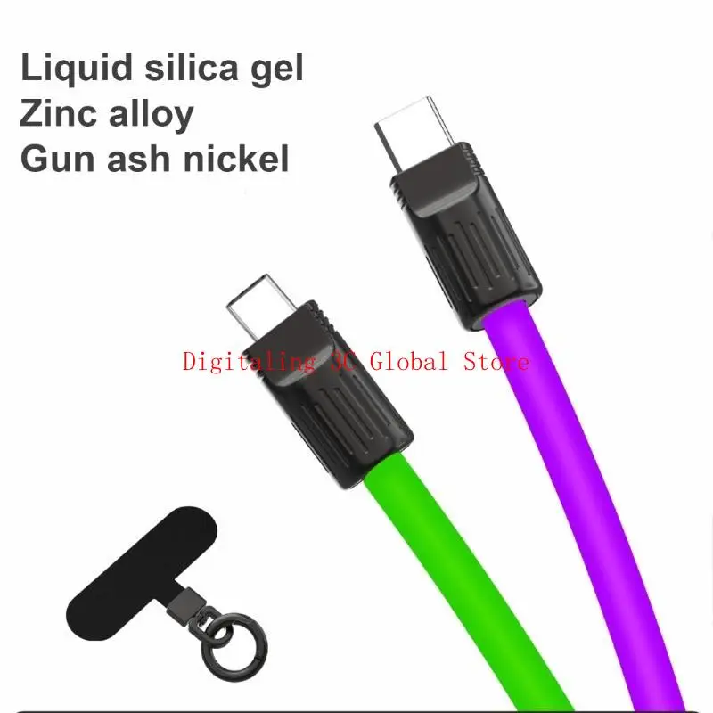 Línea flexible datos cable carga USB C 100W para múltiples dispositivos para múltiples dispositivos