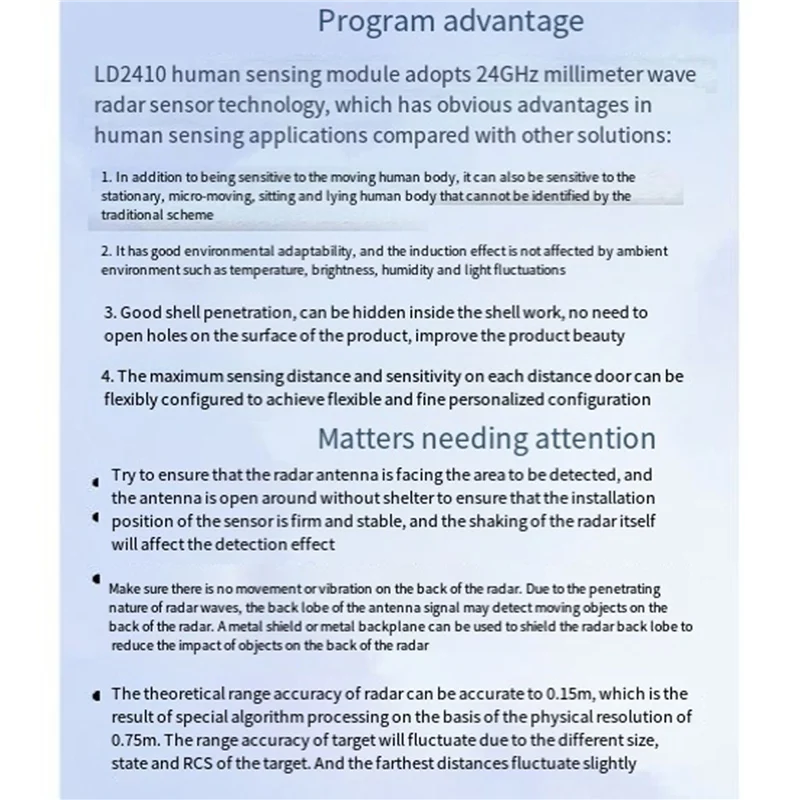 M05K 2X Mini LD2410B Modul Sensor Radar Penginderaan Status Kehadiran Manusia 24Ghz Sensitivitas Tinggi