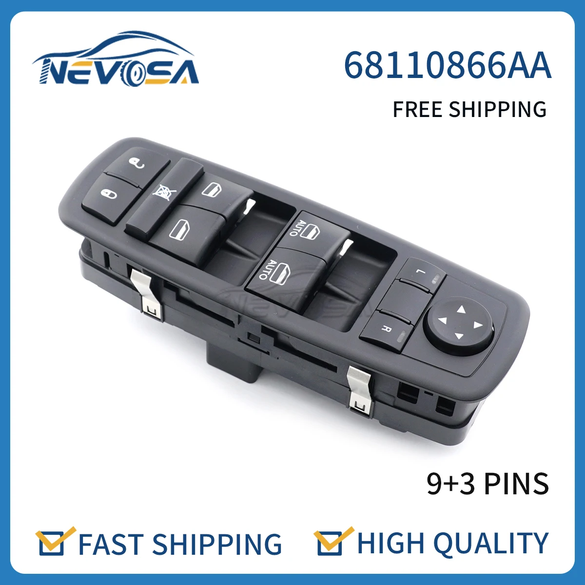 Nevosa 68110866AA Car Window Lifter Switch For Dodge Grand Caravan Ram For Chrysler Town&Country 68141894AA 4602863AD 4602863AB