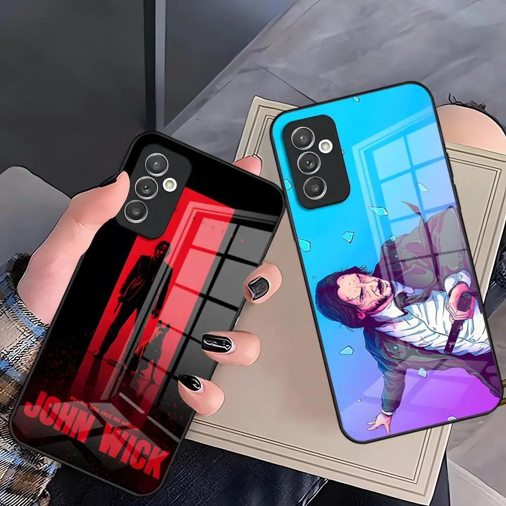 Movie Character John Wick Phone Case For Samsung S26 S25 Plus S20 S20 Plus S22 Ultra S23 FE S21 Plus S21 Ultra Glass Cover