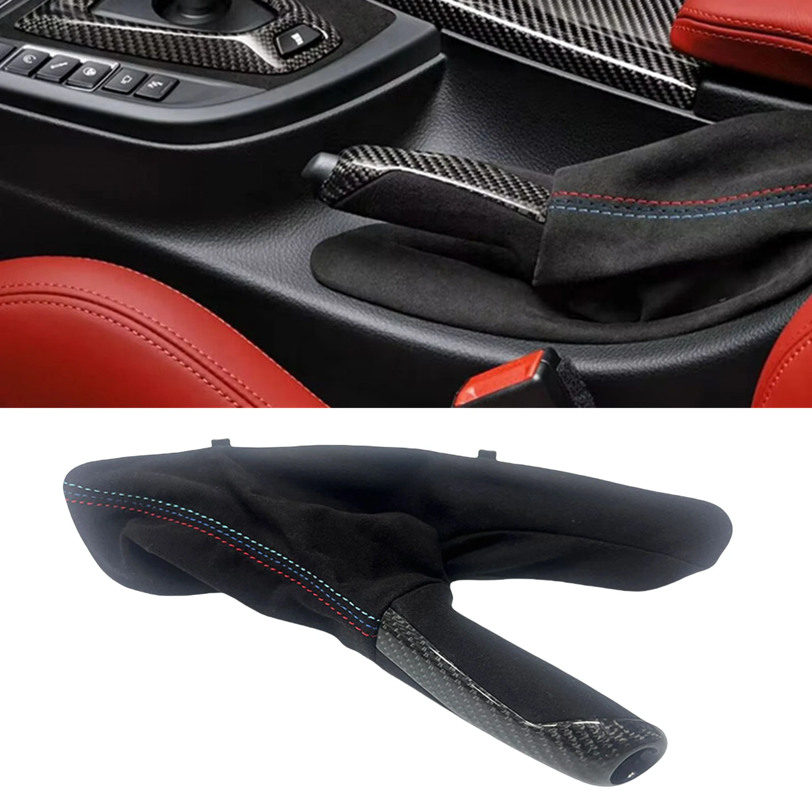 Carbon Fiber Center Handle Brake Bar Handbrake For  3 4 Series E90 E92 F30 F32 F34 M Series F82 F83 M4 F80 M3 F87 M2 2012-19