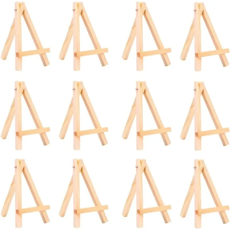 

10pcs Mini Wood Display Easels Small Wooden Artist Easel Natural Wood Display Stand for Displaying Small Canvases Photos