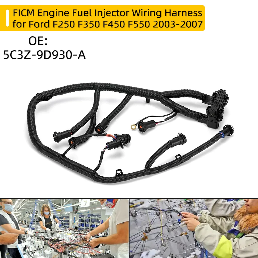 5C3Z-9D930-A Engine Fuel Injector Wiring Harness For Ford F-250 F-350 F-450 F-550 Super Duty 2003-2007 For Ford Excursion 2003-2
