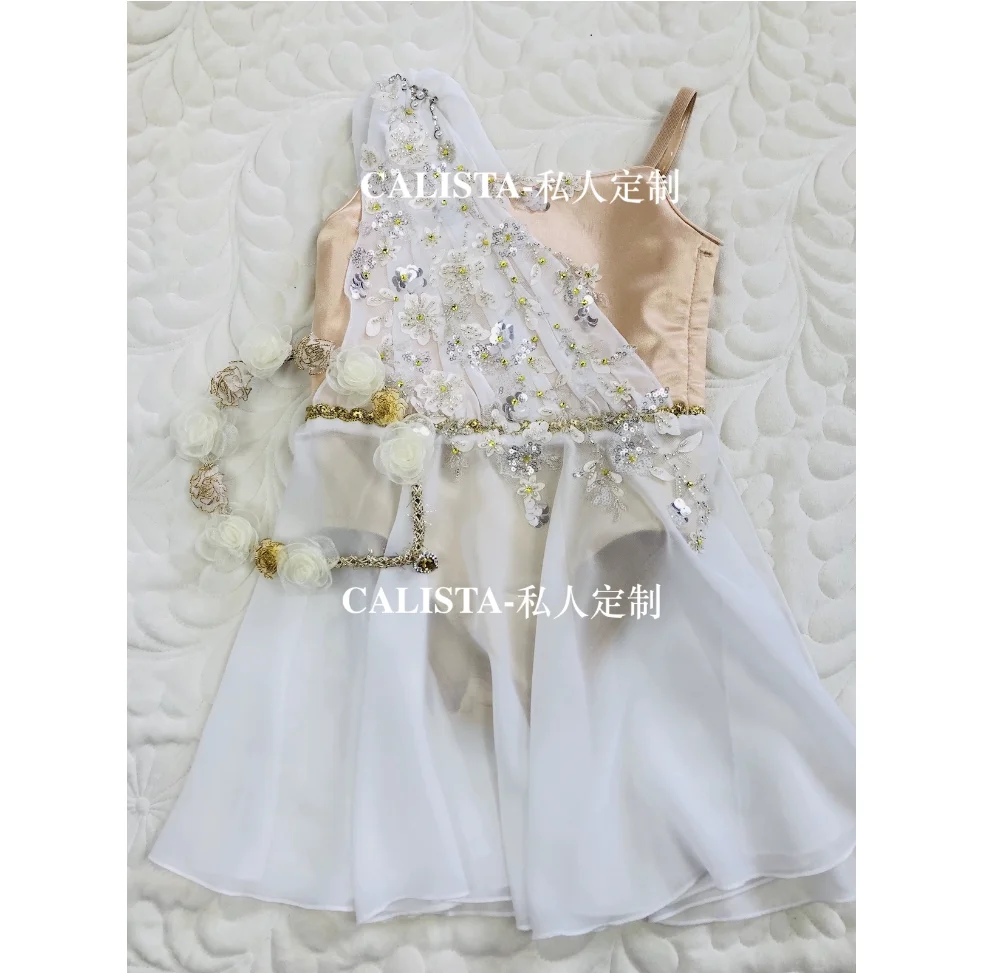 Don Quisciotte Angel Cupid Variations Tutu Haute Couture abito corto in tulle con diamanti in bianco champagne