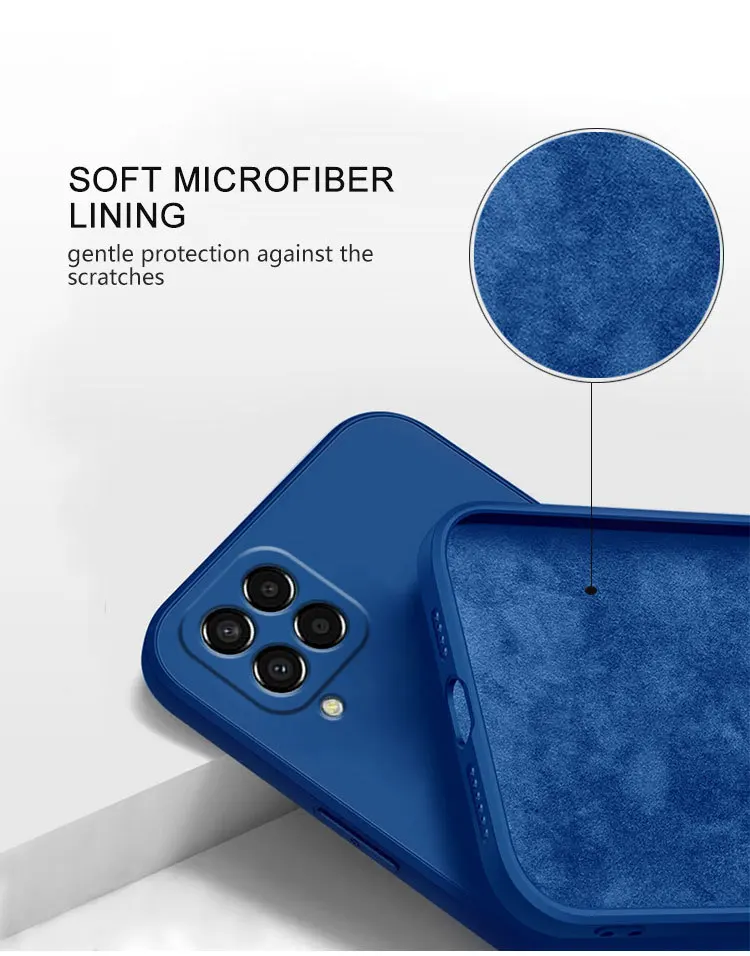 Funda Platz Telefon Fall für Samsung Galaxy A22 4G M22 M32 4G Flüssigkeit Silikon Fundas Kamera Schutzhülle zurück Abdeckung Fall – Detail 1
