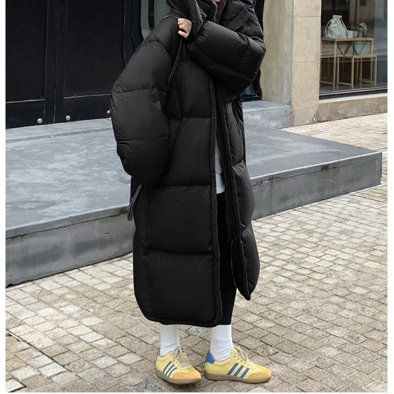 In 2025, Loose and Thick Cotton-padded Jacket Long Hooded Women's Casual Warm Coat Jacket