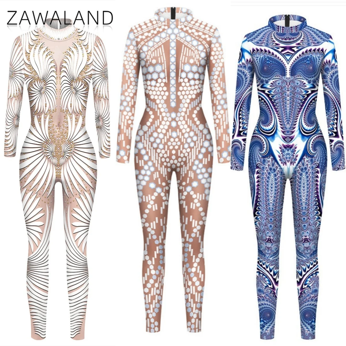 

Art Psychedelic Pattern Cosplay Costume Long Sleeve Jumpsuit Aerial Yoga Bodysuit Mother Daughter Matching Set Party Zentai Suit