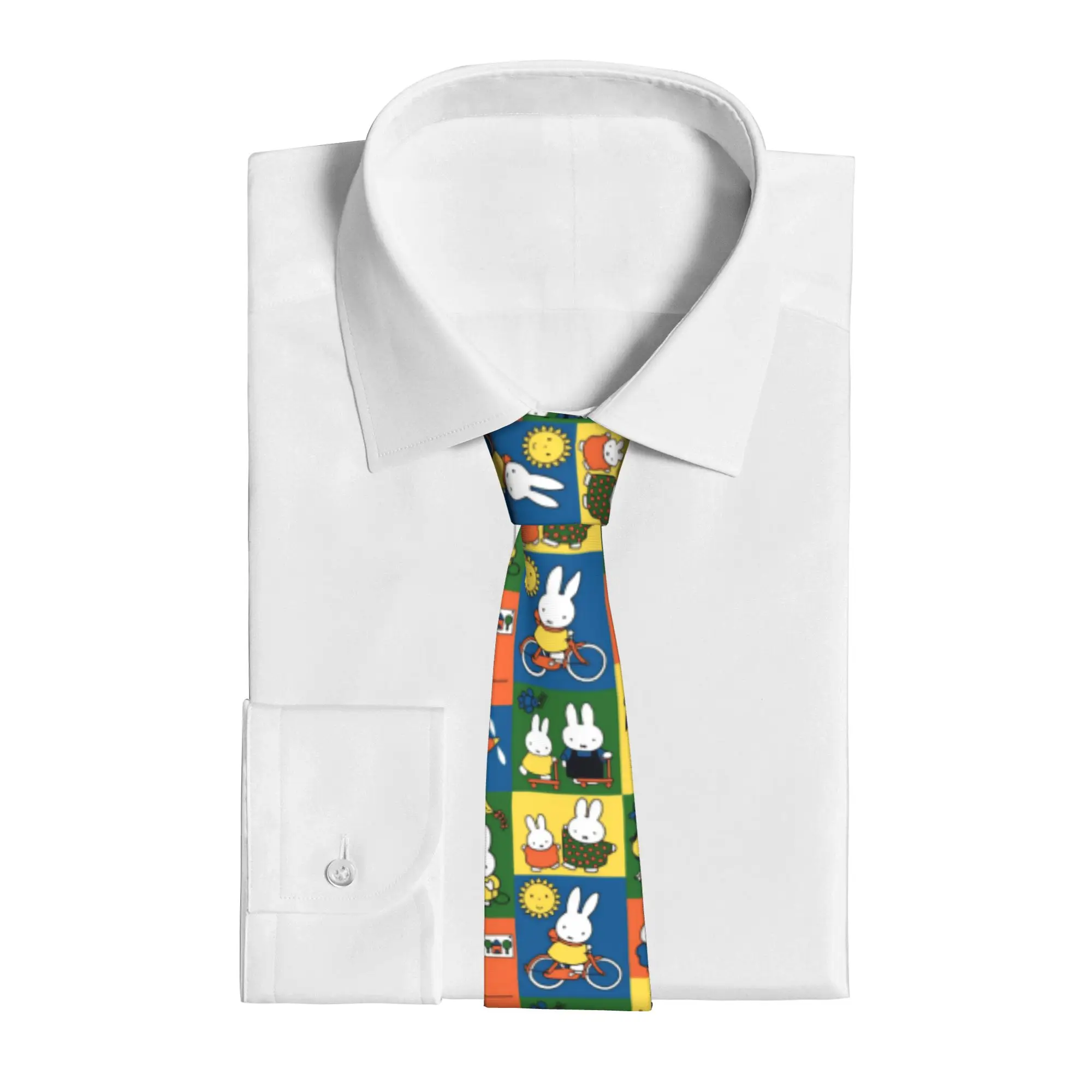 Cartoon Miffyy  Bunny  Men Necktie Fashion 8 cm Classic  Neck Tie for Men Daily Wear Gravatas Wedding Accessories  Party