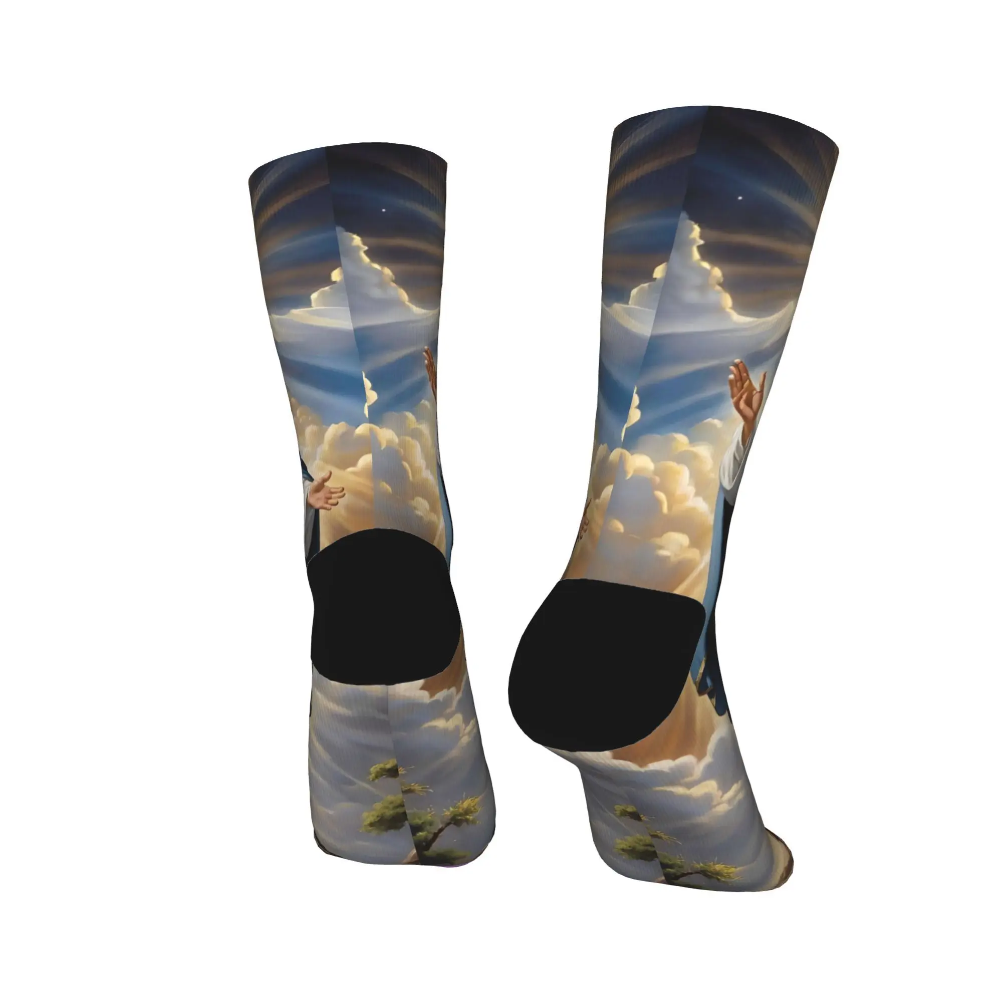 Mito jesus novidade diversão meias novidade meias unisex homens médio macio meias inverno ao ar livre padrão antiderrapante meias presente