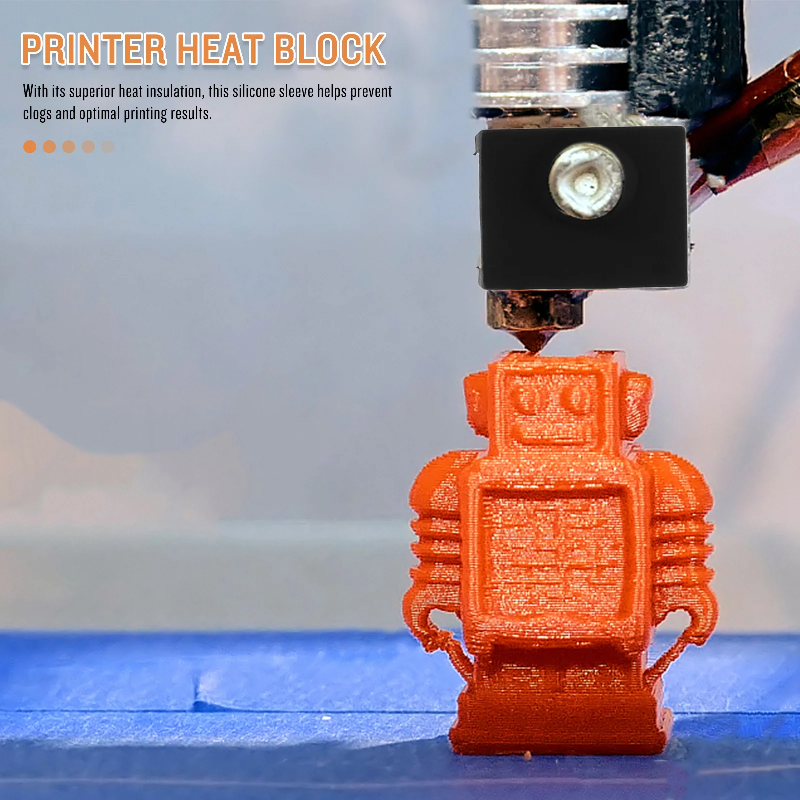 

1Set 3D Printer Heat Block Extruder Heating Block Aluminum Silicone Durable Accessory Easy Maintenance 3D Printer Accessories