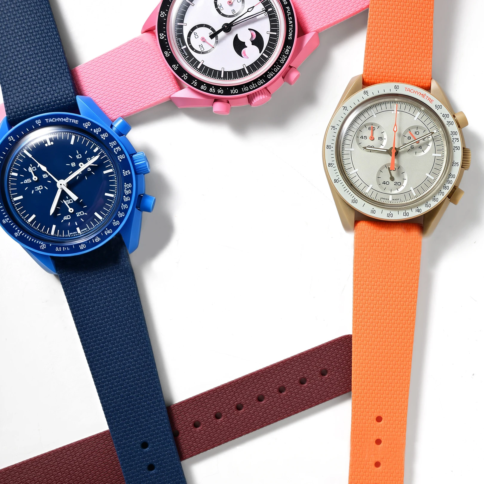 20mm Silicone Watch Strap Flat Interface Suitable For OMG Swatch MoonSwatch Planet Snoopy Watchband Quick Release Wristband Part